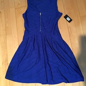 Royal Blue Zip Front Skater dress