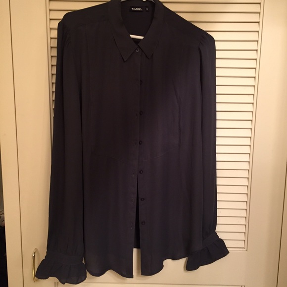 Charcoal gray "Tildon" blouse from Nordstrom