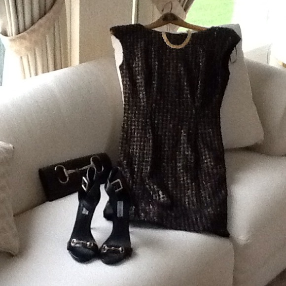Black and gold sheath dress. Size 8