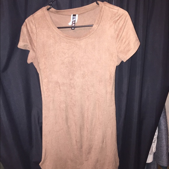 Suede fitting tshirt dress