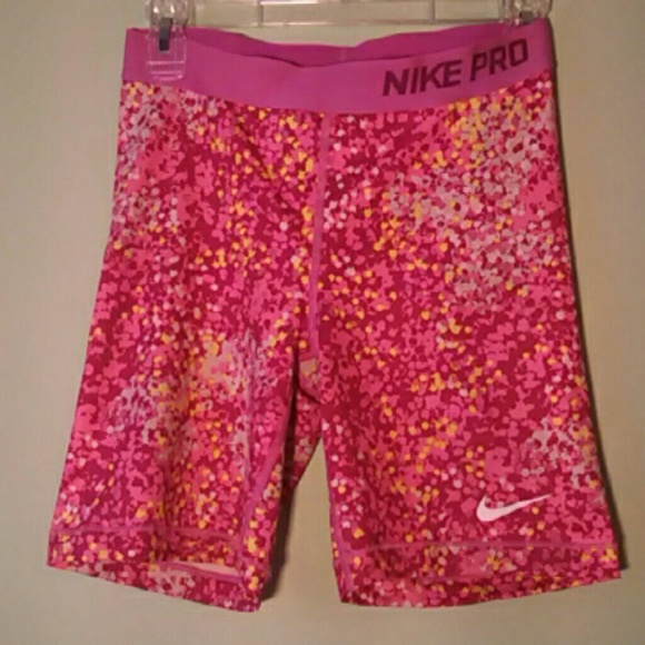 Nike Pro pink running compression shorts