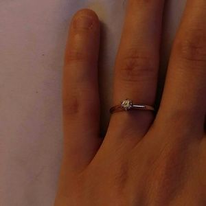 A diamond engagement ring