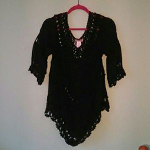 Black crochet tunic/ cover up