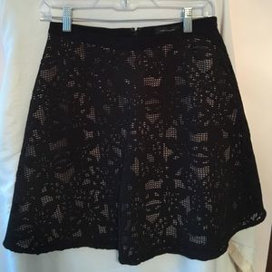 Ann Taylor lace overlay circle skirt.