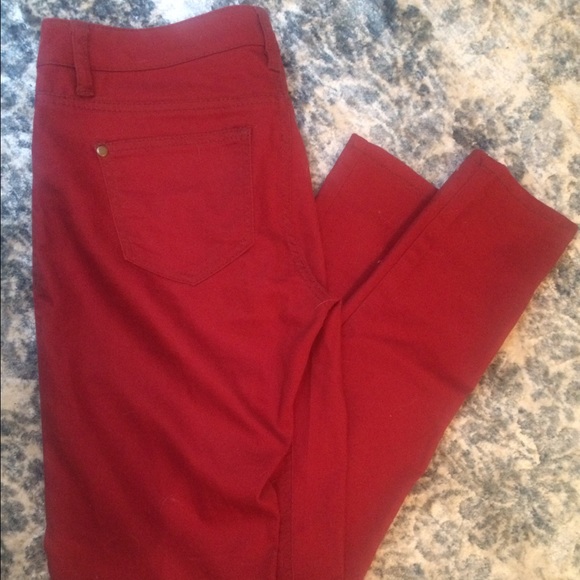 Brick red skinny jeans