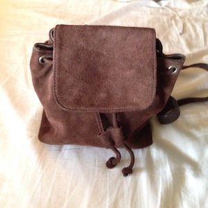 Gap brown suede mini backpack