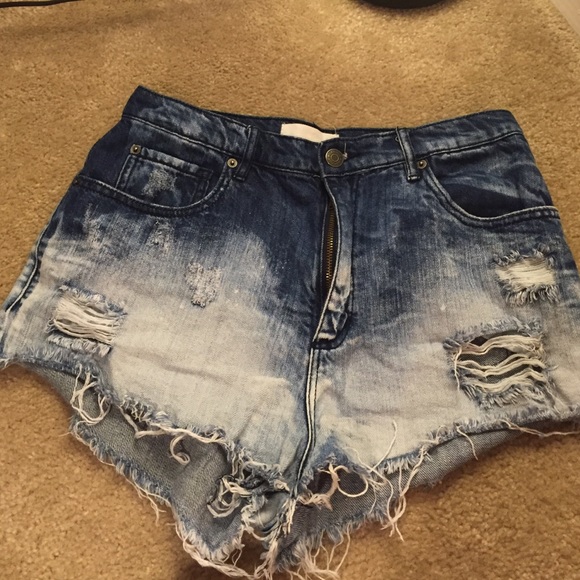 Ombre high waisted shorts