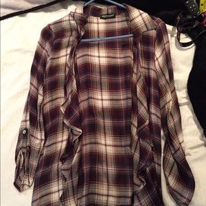 Plaid cover up/cardigan