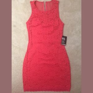 Coral lace dress