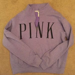 Pink half zip sweatshirt