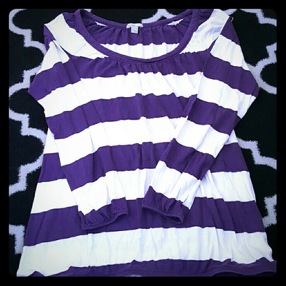 Old Navy purple striped tunic long sleeve