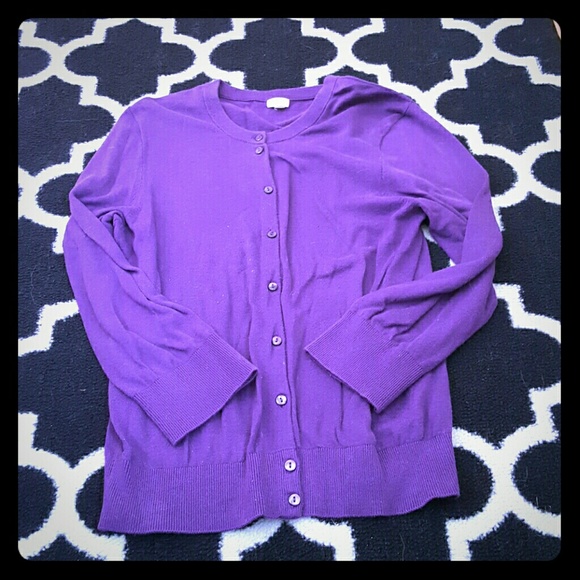J.Crew purple button down cardigan