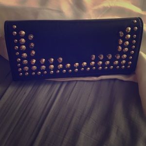 Black and gold studs wallet
