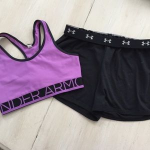 Underarmour sports bra and shorts