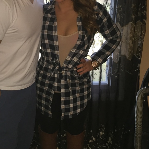 Blue flannel dress