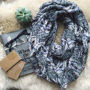 Blue Tribal Print Scarf