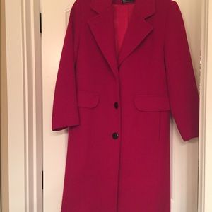 Red wool Karen Petites coat