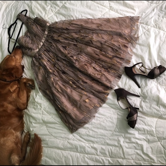 Aidan Mattox Brown A-Line Cocktail Dress (Altered) - Picture 3 of 4