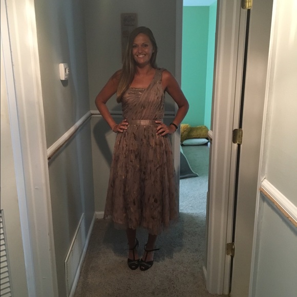 Aidan Mattox Brown A-Line Cocktail Dress (Altered) - Picture 4 of 4