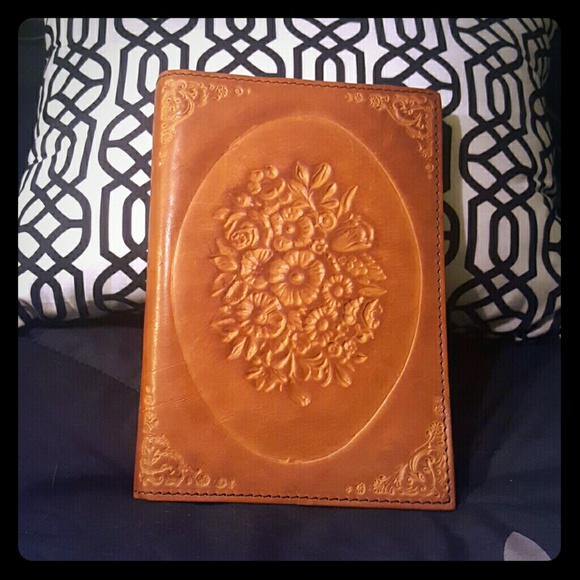 Leather Floral Pressed Journal