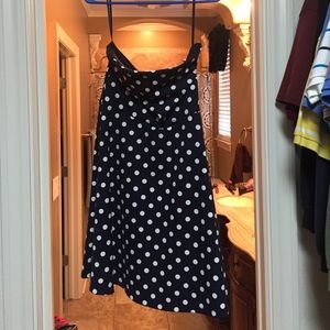 Sz M Navy with white polka dots The Limited dress