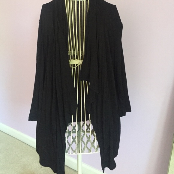 Black Draped Front Cardigan