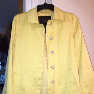 Coach yellow rain jacket