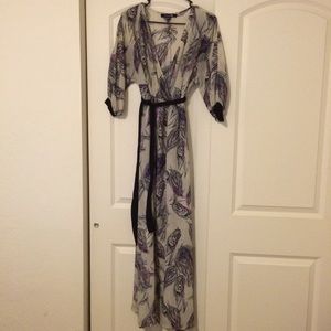 forever 21 peacock print maxi dress