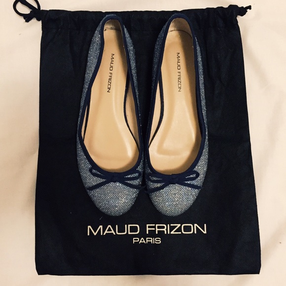 MAUD FRIZON Blue and Silver Glitter Flats👣