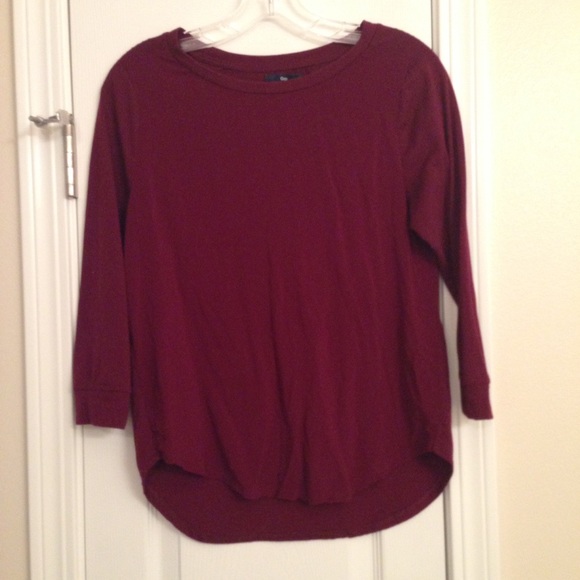 Gap Dress 3/4 length sleeve maroon top. - Picture 1 of 4