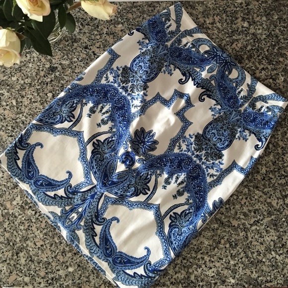 HALLHUBER, blue and white pencil skirt