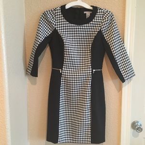 H&M Houndstooth 3/4 sleeve dress
