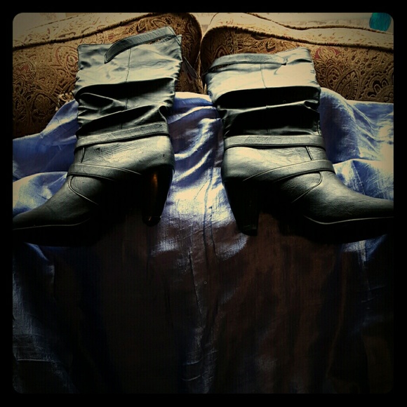 black leather boots
