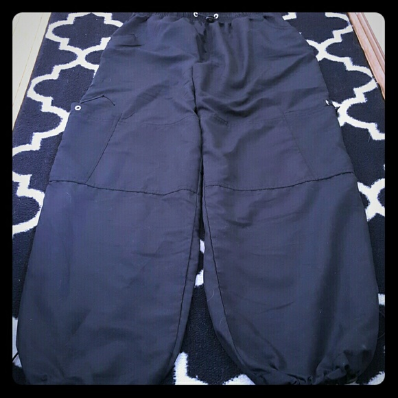 Barre black parachute pants