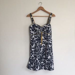 Navy Blue & White Sundress