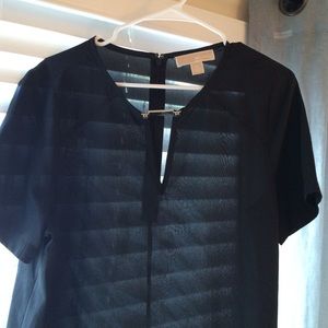 Michael Kors sheer black shirt sleeve top sz 12