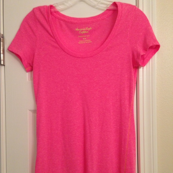 Light Highlighter Pink American Eagle T-Shirt.