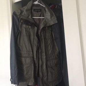 Olive and black utility jacket