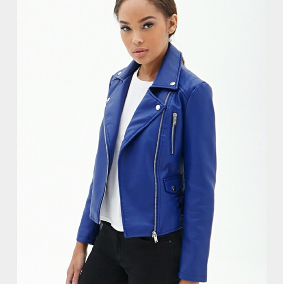 Blue F21 leather jacket!