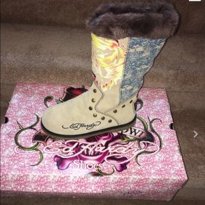 Ed hardy boots great condition like new worn once