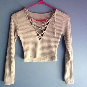 Long sleeve crop sweater