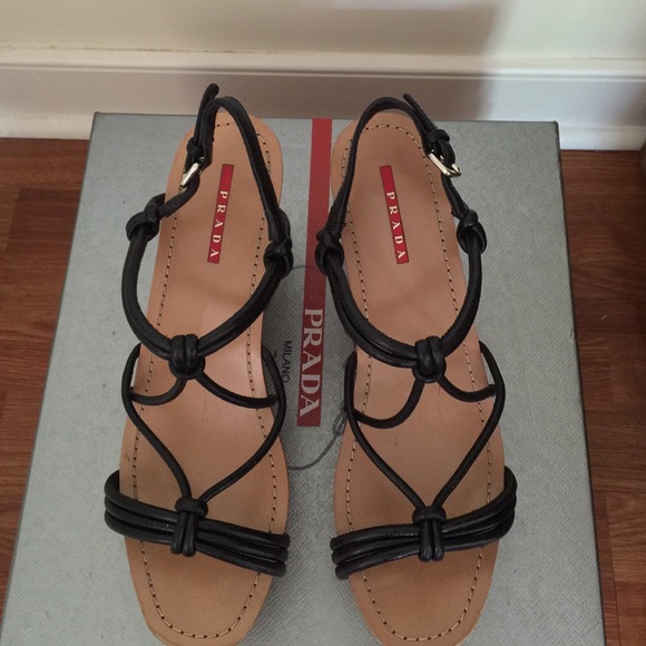 Pravda sandals- 2013 black- cork wedge - Picture 3 of 4