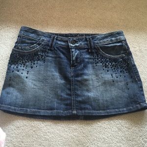 Guess Premium Rhinestone Jean Skirt