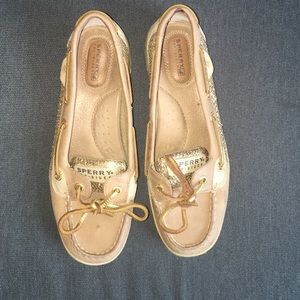Women's Gold Sparkle Sperry's