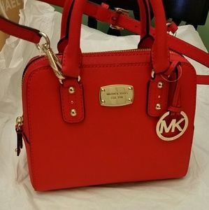 NWT MK mini satchel bright red