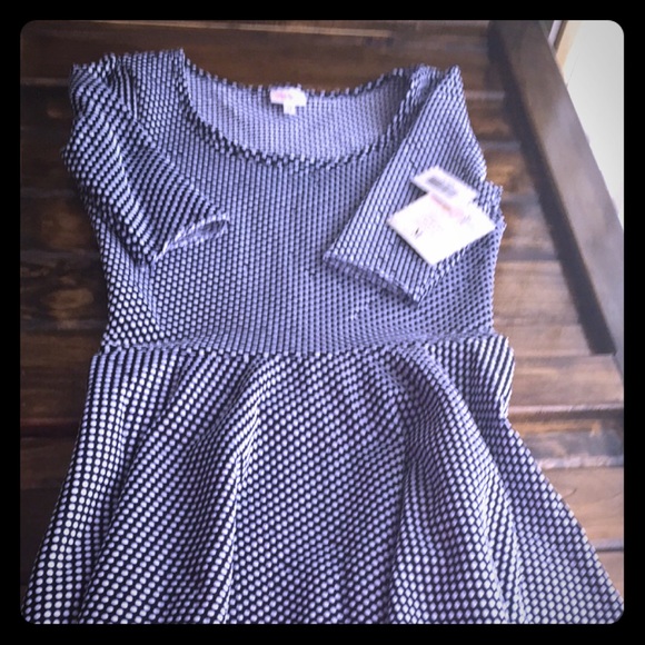 BNWT navy/white Lularoe Nicole Dress- made in USA