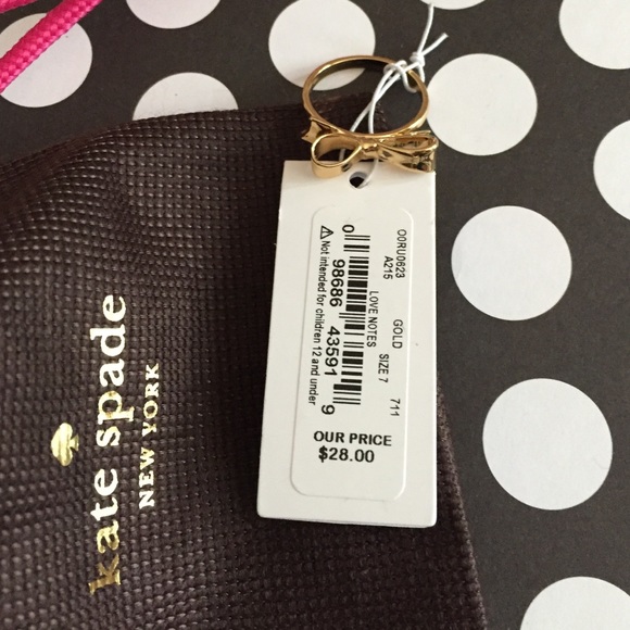 ♠️Kate Spade♠️Gold Bow Ring♠️Size 7 - Picture 3 of 3