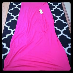 Hot pink maxi skirt new