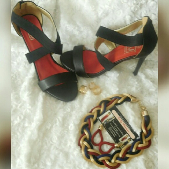 JENNIFER RED SOLE STRAPPY HEEL - Picture 4 of 4