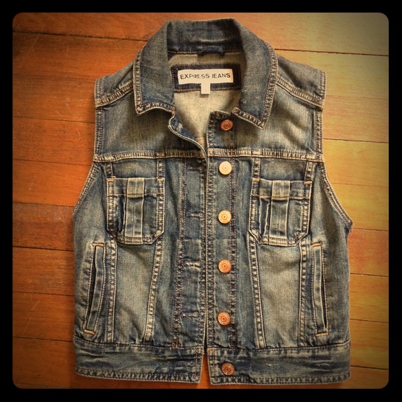 Express denim vest xs